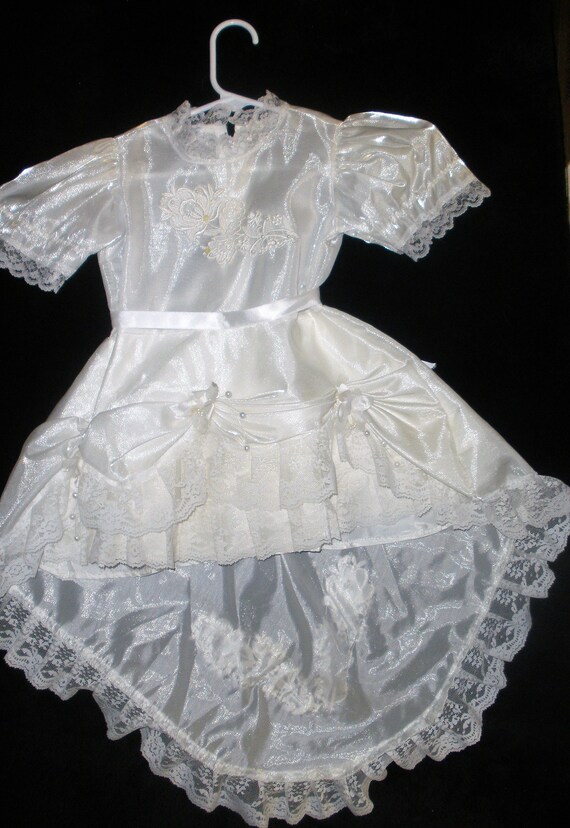 Pretty Baby Girl 2 Piece Baptism Gown with Vest Lace… Gem