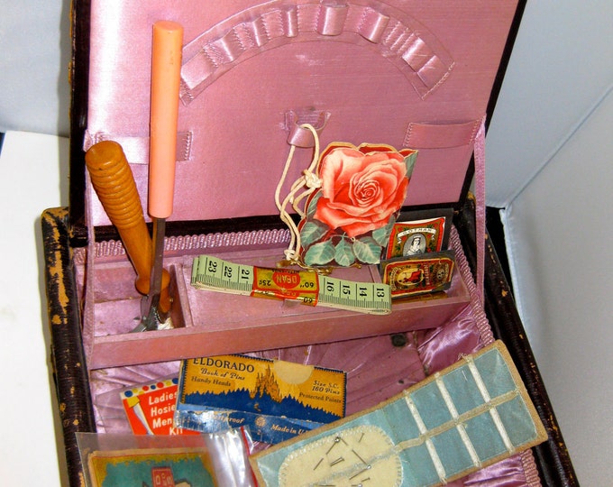 Vintage Sewing Basket With Contents Etsy