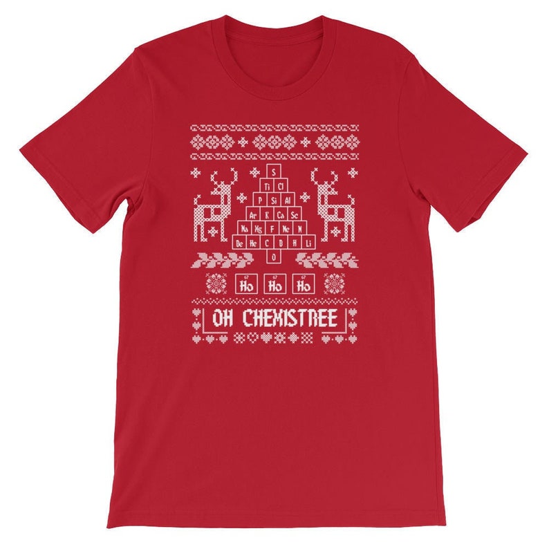 Oh Chemistree Ugly Christmas Chemistry Mens Fashion Adult Long Sleeve T-Shirts Oh Chemistree