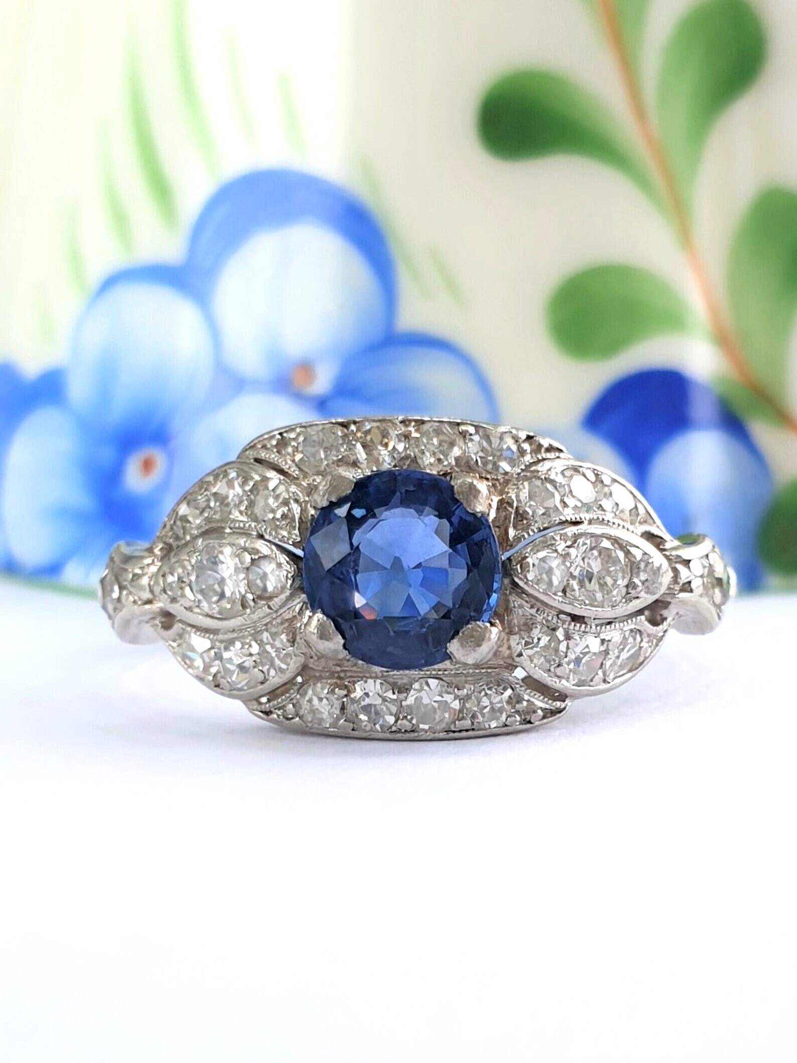 Edwardian sapphire and diamond deals ring