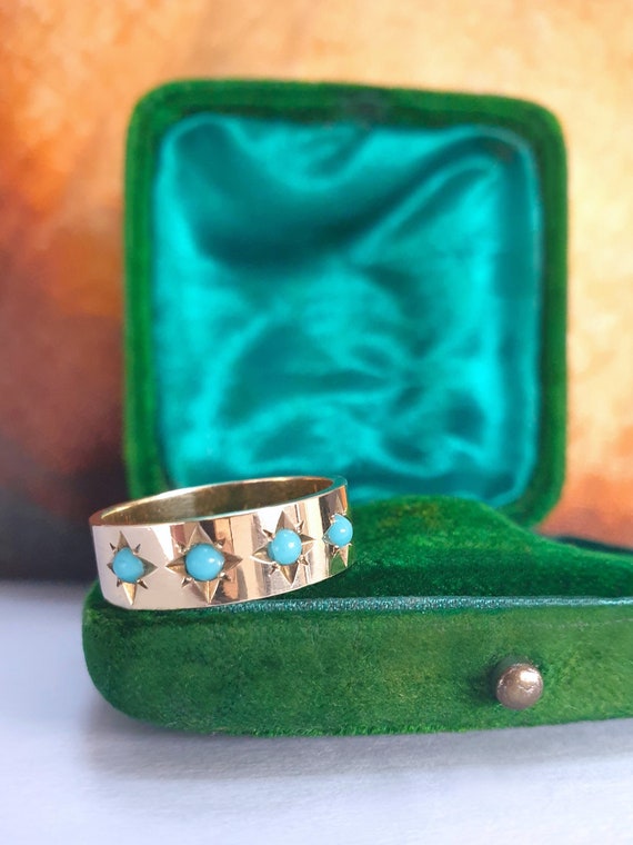 Vintage Turquoise Wide Stacking Band ~ Gorgeous St