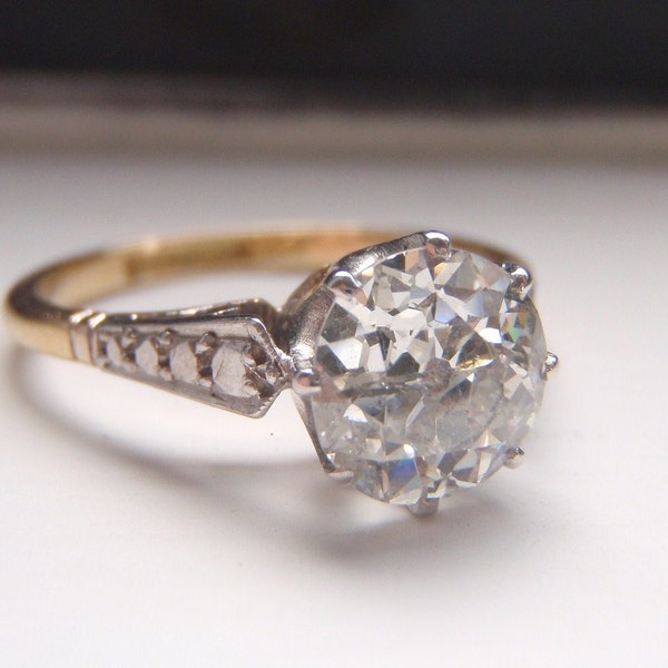 Impressive 1.4CT Solitaire Old European Diamond Vintage Engagement Ring. Abundance of Sparkle and Style.