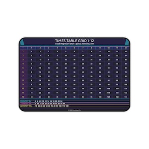 Times Table Grid Desk Mat for Kids | Math Reference Mat, 12x18