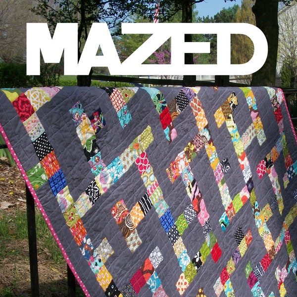 MAZED Quilt Pattern - pdf / quilt pattern / modern quilt pattern / modern quilting / scrap quilt pattern / beginner quilt pattern