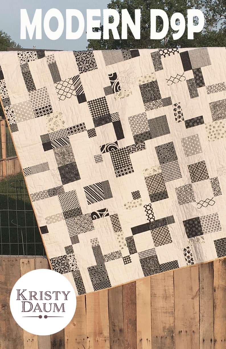 modern quilt pattern of simple squares and rectangles