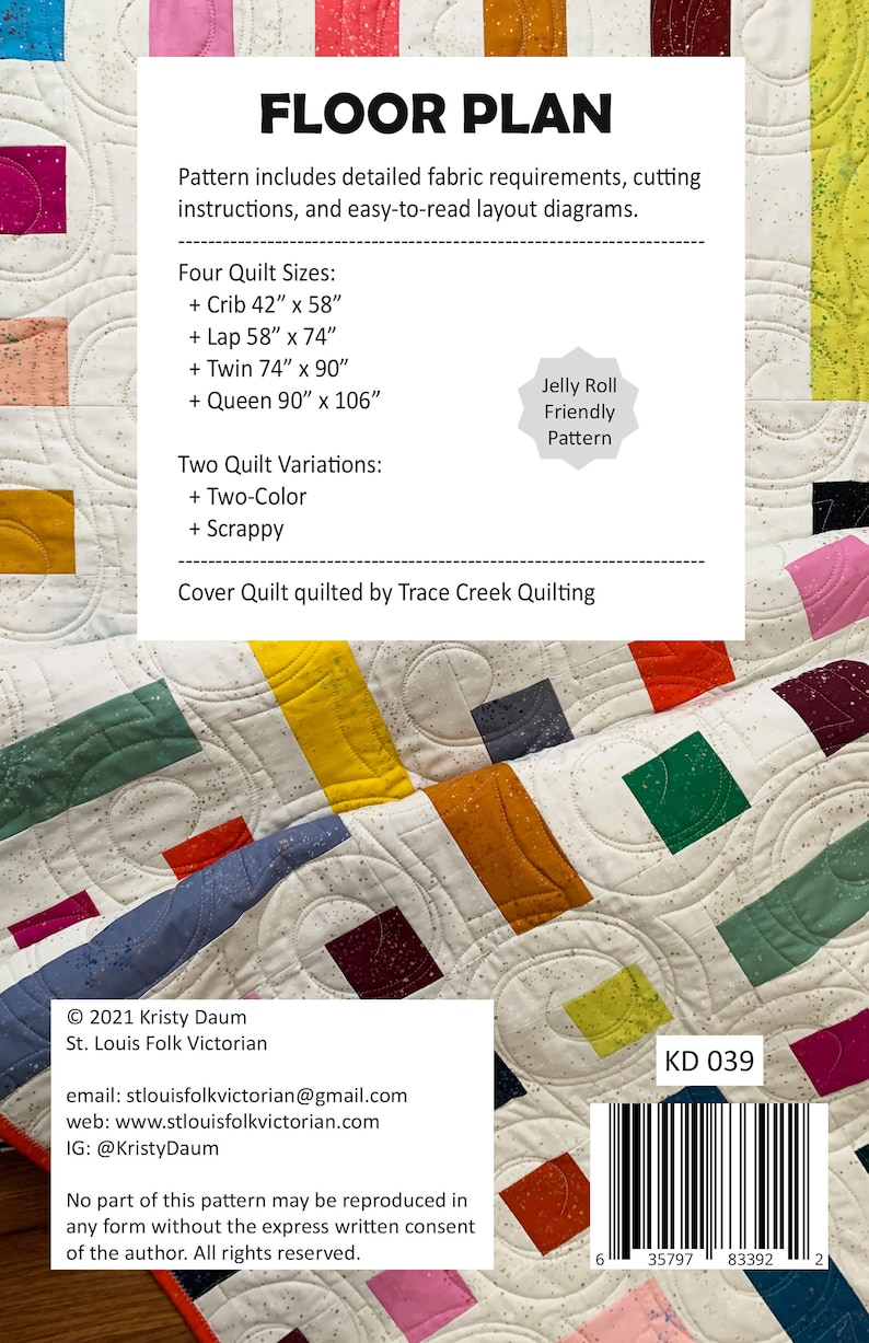 FLOOR PLAN Quilt Pattern pdf / quilt pattern / modern quilt pattern / modern quilting/ scrap quilt pattern / jellyroll quilt pattern image 2