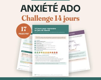 Printable Teen Anxiety Kit – 14-Day Challenge, CBT Exposure Staircase, and Parent Guide – Psychologist PDF