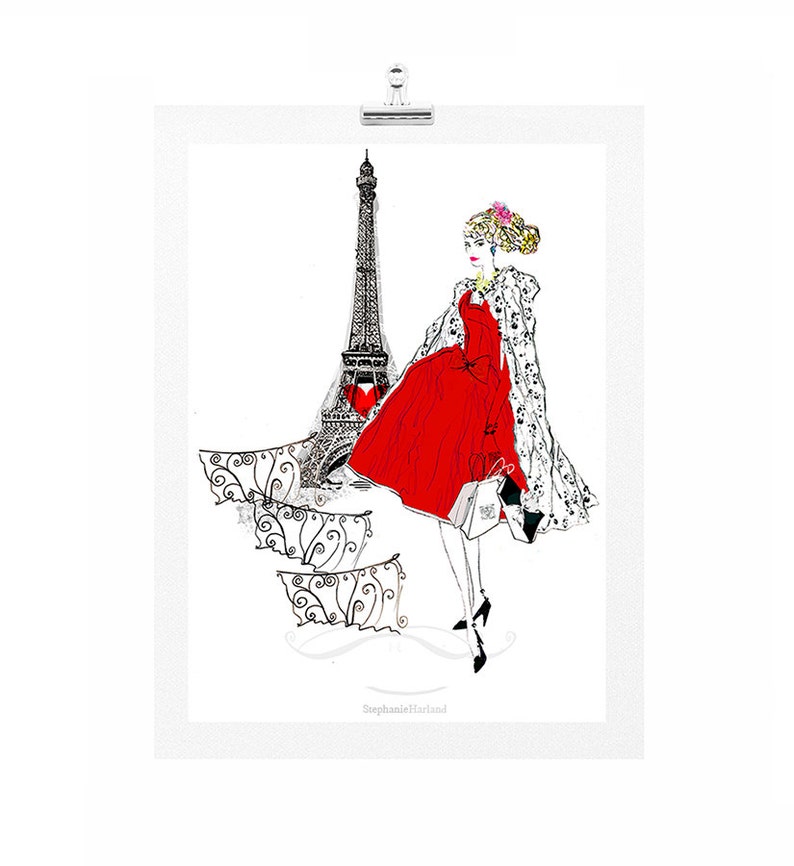 Paris Fashion Illustration Art Print Etsy