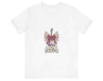 Unisex Christmas Guitar Tee - Joy Turned Up