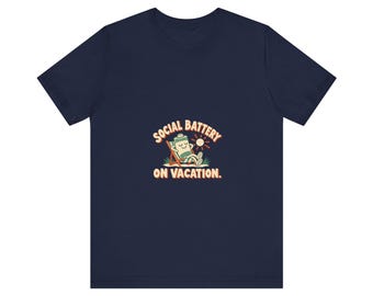 Introvert T-Shirt, Social Battery on Vacation, Unisex Fit