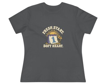Women's Relaxed New Year Tee - Fresh Start, Soft Heart