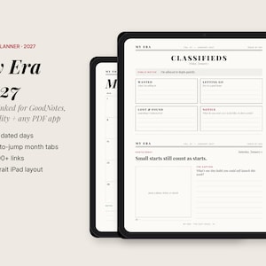 2027 Digital Planner GoodNotes, Hyperlinked Daily Journal for iPad, Dated 2027 Digital Journal, Affirmation Planner, Magazine Style