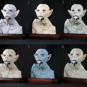 Nosferatu hand-painted, mini-busts, sculptures 1-6, inspired by F. W. Murnau&#39;s vampire &quot;Graf Orlock,&quot; from the classic silent-film