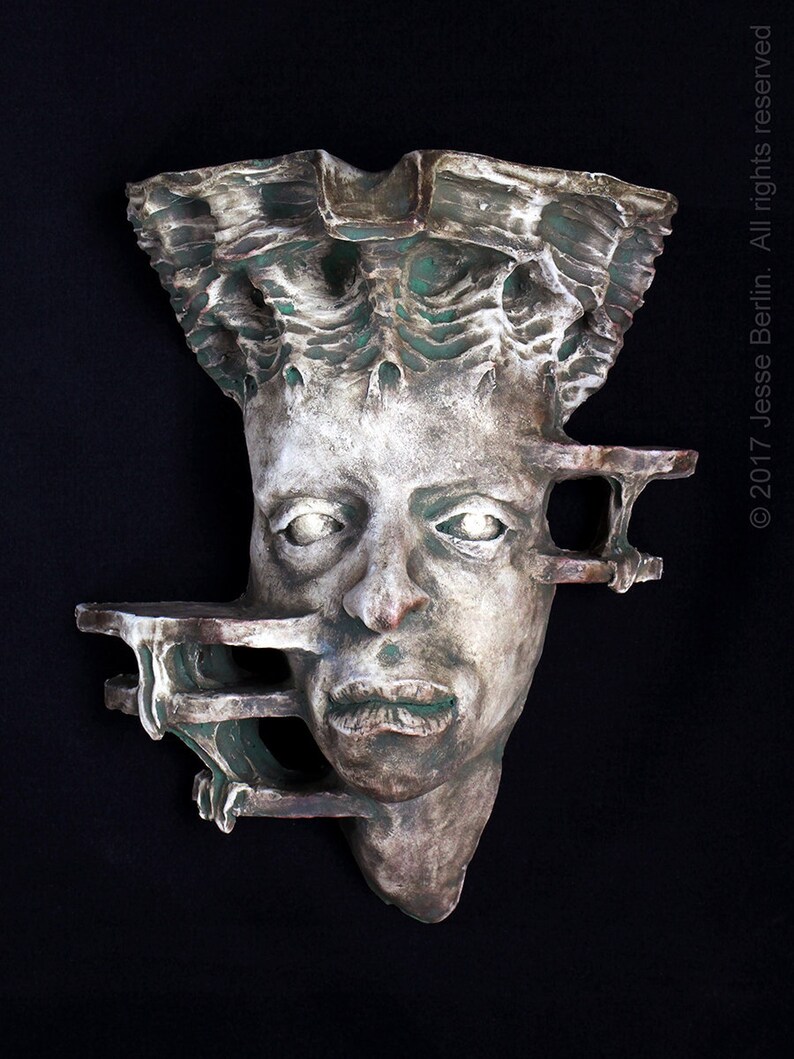 Gaia Greek Earth GoddessTitan surreal fantasy ceramic wall sconce
