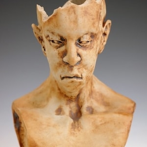 Fragmented Bust Planter 3, Ceramic flower pot