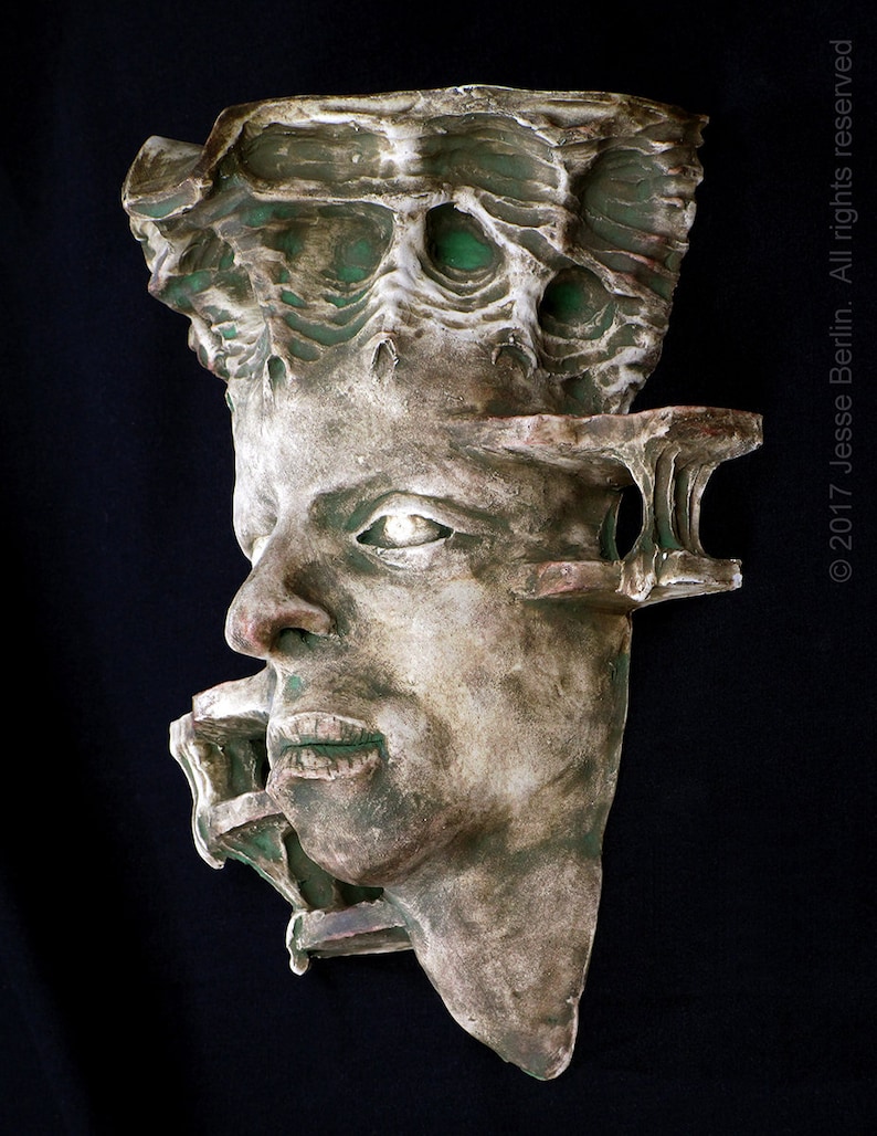 Gaia Greek Earth GoddessTitan surreal fantasy ceramic wall sconce