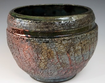 Raku Ceramic Pot, Decorative, 2022