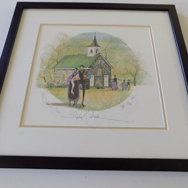 P Buckley Moss Framed Print, Signed, Numbered " SPRING FAITH"