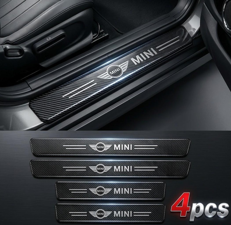 Mini Cooper Guard Brand New Mini Set of 4 Door Sill Protector Edge Guard Threshold Cover ...