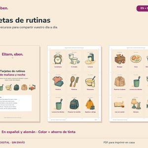 Schede di routine stampabili per bambini | Schede di routine giornaliera per mattina e sera | 20 schede illustrate + piano di routine | Download PDF Montessori immagine 4