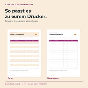Weihnachtsplaner Familie zum Ausdrucken | Advent Countdown, Geschenkeliste, Plätzchenplan, Termine und Menü | A4 PDF Bild 7