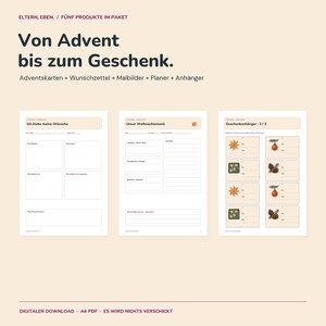 Pack de Navidad familiar | Adviento, cartas a los Reyes Magos, dibujos y regalos | PDF A4 español y alemán imagen 7