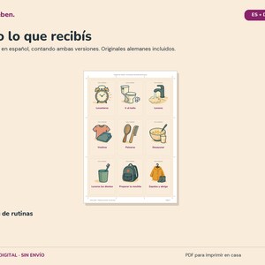 Schede di routine stampabili per bambini | Schede di routine giornaliera per mattina e sera | 20 schede illustrate + piano di routine | Download PDF Montessori immagine 5