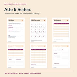 Weihnachtsplaner Familie zum Ausdrucken | Advent Countdown, Geschenkeliste, Plätzchenplan, Termine und Menü | A4 PDF Bild 2