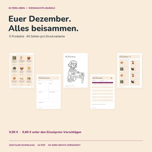 Pack de Navidad familiar | Adviento, cartas a los Reyes Magos, dibujos y regalos | PDF A4 español y alemán imagen 1