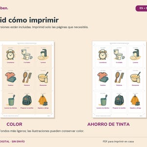 Schede di routine stampabili per bambini | Schede di routine giornaliera per mattina e sera | 20 schede illustrate + piano di routine | Download PDF Montessori immagine 6