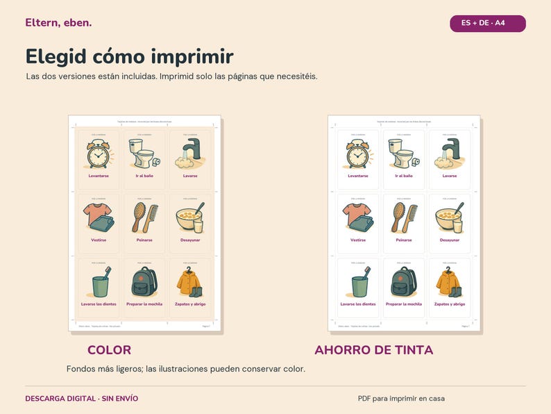 Schede di routine stampabili per bambini | Schede di routine giornaliera per mattina e sera | 20 schede illustrate + piano di routine | Download PDF Montessori immagine 6