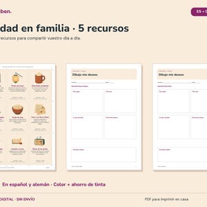 Pack de Navidad familiar | Adviento, cartas a los Reyes Magos, dibujos y regalos | PDF A4 español y alemán imagen 4