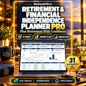 Retirement & Financial Independence Planner PRO | 80-Year Forecast (Excel Template)