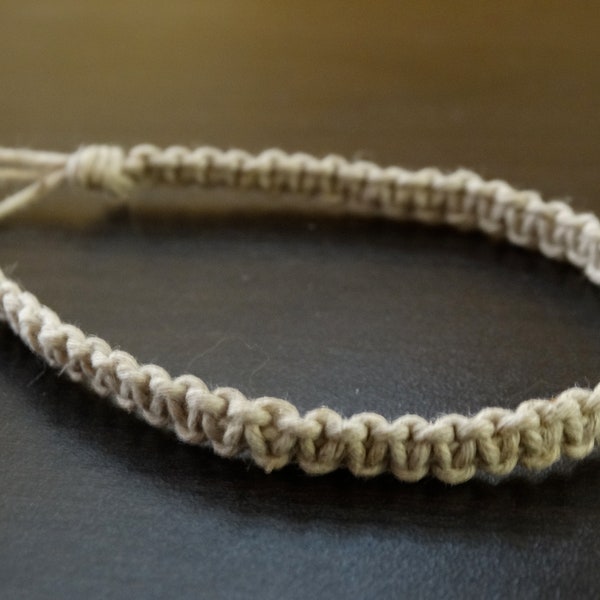 Hemp Bracelet-Hemp Anklet-Surfer Bracelet-Natural Hemp Bracelet-Tie On Bracelet-Woven Macrame Bracelet-Eco friendly Jewelry-Gift for Surfer