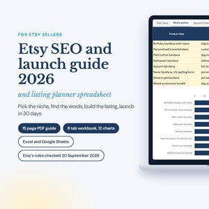 Etsy Seller Guide 2026 with SEO Listing Planner Spreadsheet and 30 Day Launch Plan