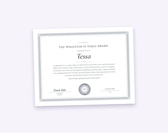 Hockey Banquet Awards Certificate for Each Player, Personalized Title and Paragraph, Printable PDF