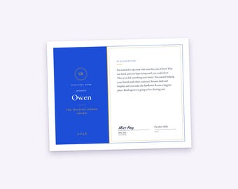 Daycare Graduation Certificate for Each Child, Personalized Title and Paragraph, Printable PDF