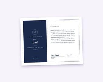 Certificado de reconocimiento para conductores de autobús, título y párrafo personalizados para el premio, PDF imprimible