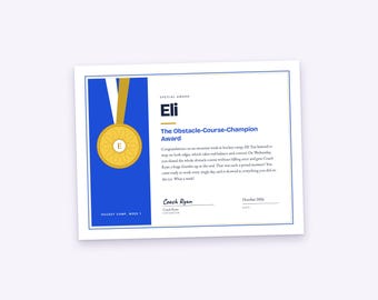 Hockey Camp Certificate for Each Camper, Personalized Award Title and Paragraph, Printable PDF