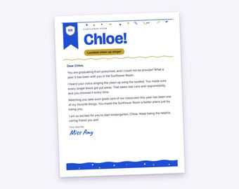 Daycare Graduation Letter to Each Child, Personalized Keepsake in Your Voice, Printable PDF