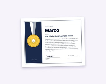 Hockey Certificate and Letter Set for Each Player, Any Occasion, Printable PDF