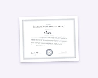 Hockey Awards Certificate for Each Player, Personalized Title and Paragraph, Printable PDF