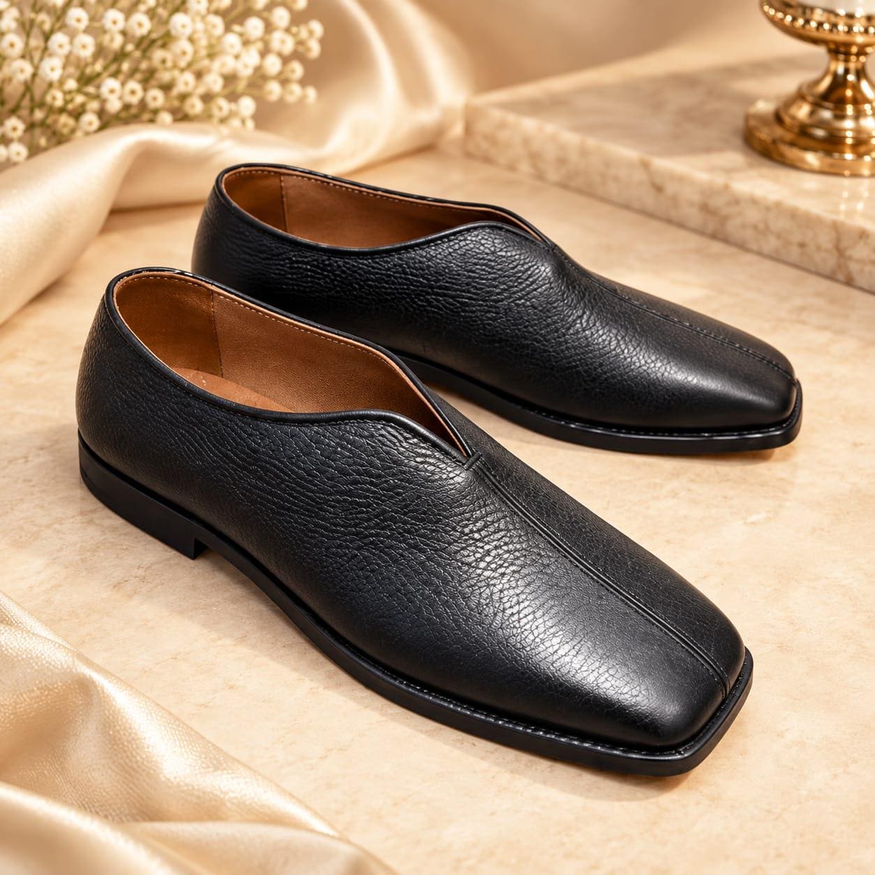 Mens Leather Square Toe Shoes - Etsy