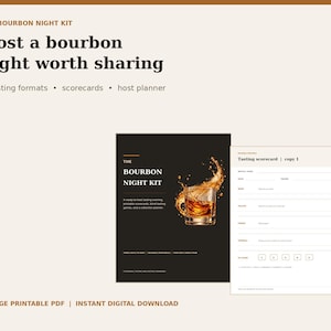 Bourbon Tasting Party Kit – Printable Scorecards, Host Guide & Bottle Inventory