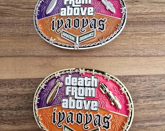 Aviation Ordnance Death From Above IYAOYAS Belt Buckle SILVER or GOLD