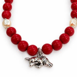 Arkansas Razorback Beaded Necklace
