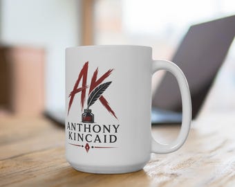 Taza con el logo de Anthony Kincaid / Taza de café de cerámica Ink Quill de 444 ml