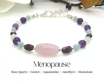 Crystal Gemstone Bracelet: Menopause Symptom Support, Emotional Wellbeing