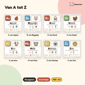 Libro ABC para niños pequeños, aprendizaje de letras, práctica del alfabeto, escritura de letras para preescolares, cuaderno de ejercicios, holandés, de 2 a 4 años, ABC de Hazel, PDF A4 imagen 3