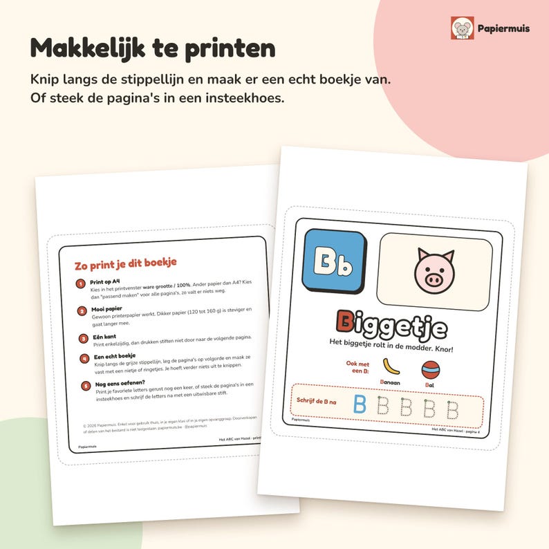 Libro ABC para niños pequeños, aprendizaje de letras, práctica del alfabeto, escritura de letras para preescolares, cuaderno de ejercicios, holandés, de 2 a 4 años, ABC de Hazel, PDF A4 imagen 7